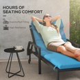 thumbnail image 4 of Outsunny Outdoor Lounge Chair Cushion with Back Ties, Turquoise, 4 of 10