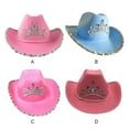 thumbnail image 4 of Redempat Stylish And Fashionable Cowboy Hat Accessory For Cosplayers Bright Cowgirl Style AcrylicFibers Pink crown, 4 of 6