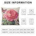 thumbnail image 6 of HENGT  Pink Peony Throw Pillow Cover Vintage Floral Pillowcase Set of 2pcs Summer Flower Butterfly Decorative Farmhouse Chic Pillow Covers for Home Garden Outdoor Bedroom Decor, 6 of 6
