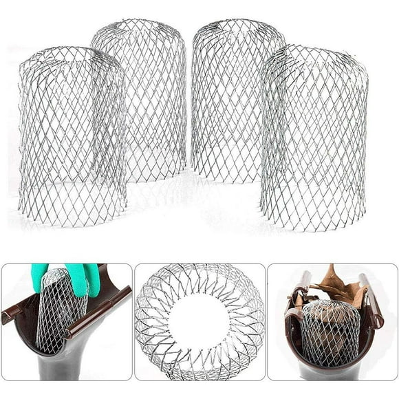 Aluminum Gutter Downspout Protectors, Expandable Gutter Downspout Filter For Preventing Gutter Downspouts Blockage, High-Quality And Durable Metal Mesh Guard For Roof, Gutters And