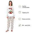 thumbnail image 2 of Family Matching Holiday Pajama Set, Santa Fishing Design with Festive White Patterned Pants, 2 of 7