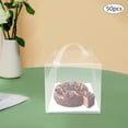 thumbnail image 2 of 50 Pcs Clear Cake Boxes Square Clear Cake Boxes Cake Carrier with Handle, 2 of 8