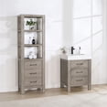 thumbnail image 3 of Leon 24" Bathroom Vanity in Fir Wood Grey with Composite top in Lightning White, 3 of 14