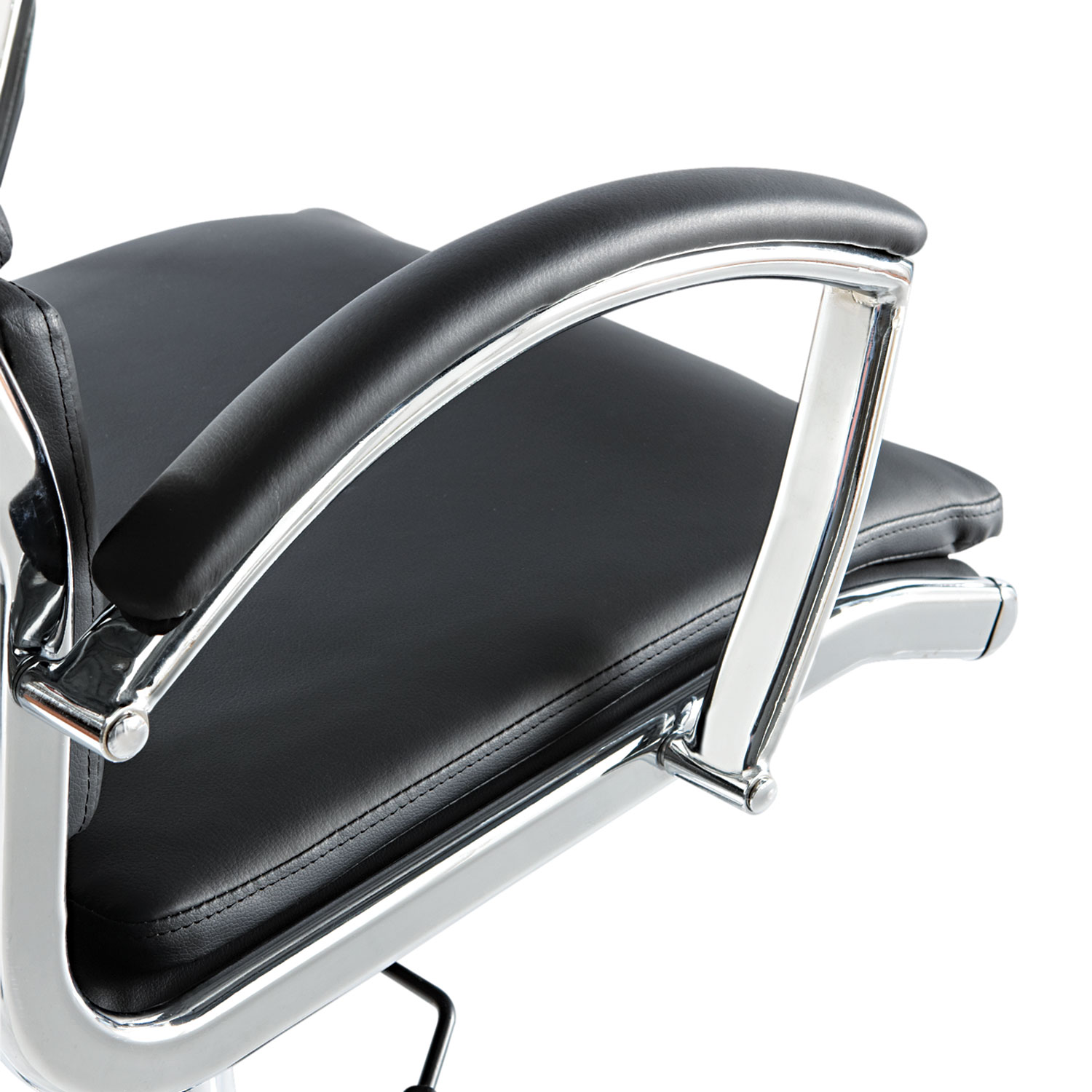 Alera Neratoli High-Back Slim Profile Chair, Faux Leather, 275 lb Cap, 17.32" to 21.25" Seat Height, Black Seat/Back, Chrome - image 2 of 10