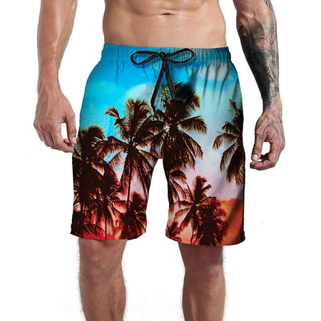 Men's Hawaiian Swim Trunks Vacation Beach Theme Pineapple Bathing Suit Cool Graphic Board Shorts Casual Surf Beachwear Pant M♪ Goodstoworld brand Swim Board.., By