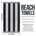 thumbnail image 4 of BNM Cotton Striped Oversized Beach Towel, 34" x 64", Charcoal, 4 of 10