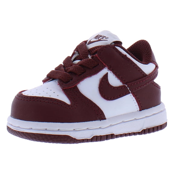 Nike Dunk Low Leather Infant/Toddler Shoes Size 4, Color: White/Redwood/Gym Red