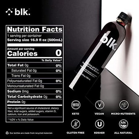 blk premium alkaline water infused with fulvic trace, 16.9 ounce bottles (pack of 24)