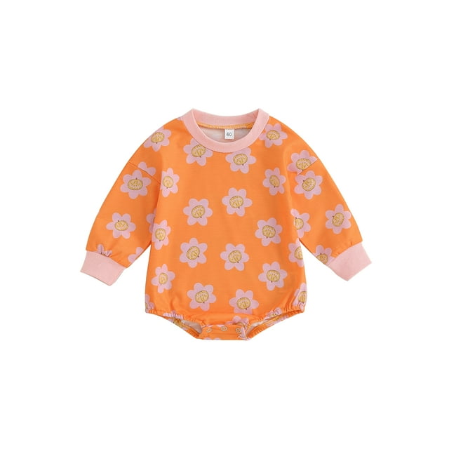 Fortune Bébé Fille Halloween Romper à Manches Longues Fantôme Sweatshirt Imprimé Citrouille Combinaisons