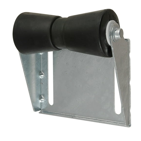 C.E. Smith Trailer Boat Roller Bracket 10403G One-Piece Design; Adjustable; 6 Inch Width Between Slots; 8 Inch Roller Size; Black Roller And Silver Bracket; Steel