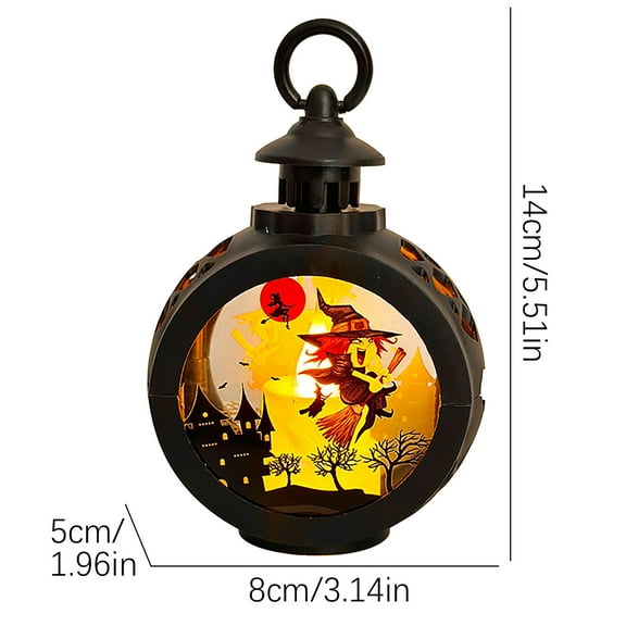 Moocorvic Halloween Pumpkin Lamp, Round Mini Candle Lantern Fall Decor with Hanging Loop Led Night Light for Halloween Ghost Party Home Outdoor Yard Decor(Battery Operated)