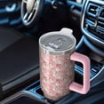 thumbnail image 6 of Pink Christmas Snowman Pattern Tumbler with Handle and Lid,40oz Double Wall Vacuum Insulated Tumbler,Cups Gift for Women and Men, 6 of 7