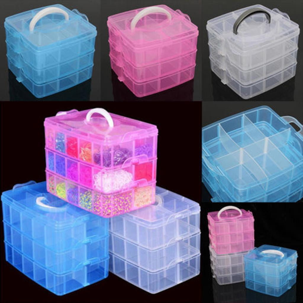 GUOOL 2x Plastic Organizer Container Storage Box for Jewelry Beads Earring