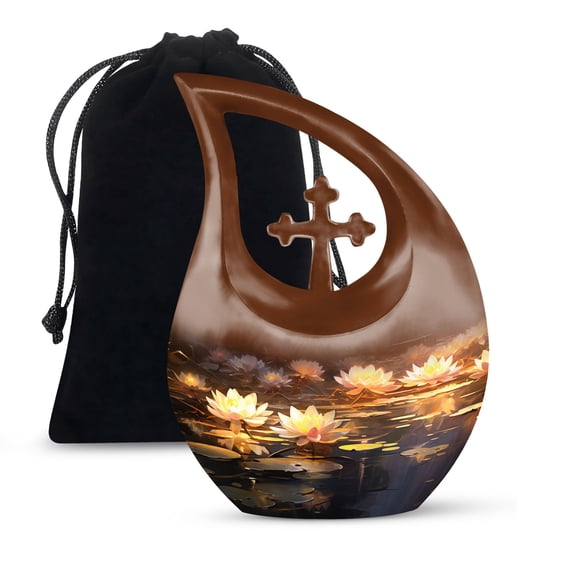 JAGSHASHI Wilderness Cremation Urn Human Ashes - Urn Ashes For Women - Cremation Urns Adult Males - Cremation Burial Urns - 10 Inch With Velvet Bag - Urns For Human Ashes Male - Urns For Ashes Adult