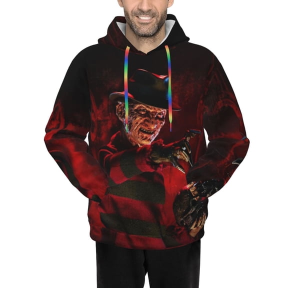 Freddy Krueger Men's Hoodie Novelty Pattern Adult Hooded Sweatshirts Casual Unisex Pullover for Women Youth