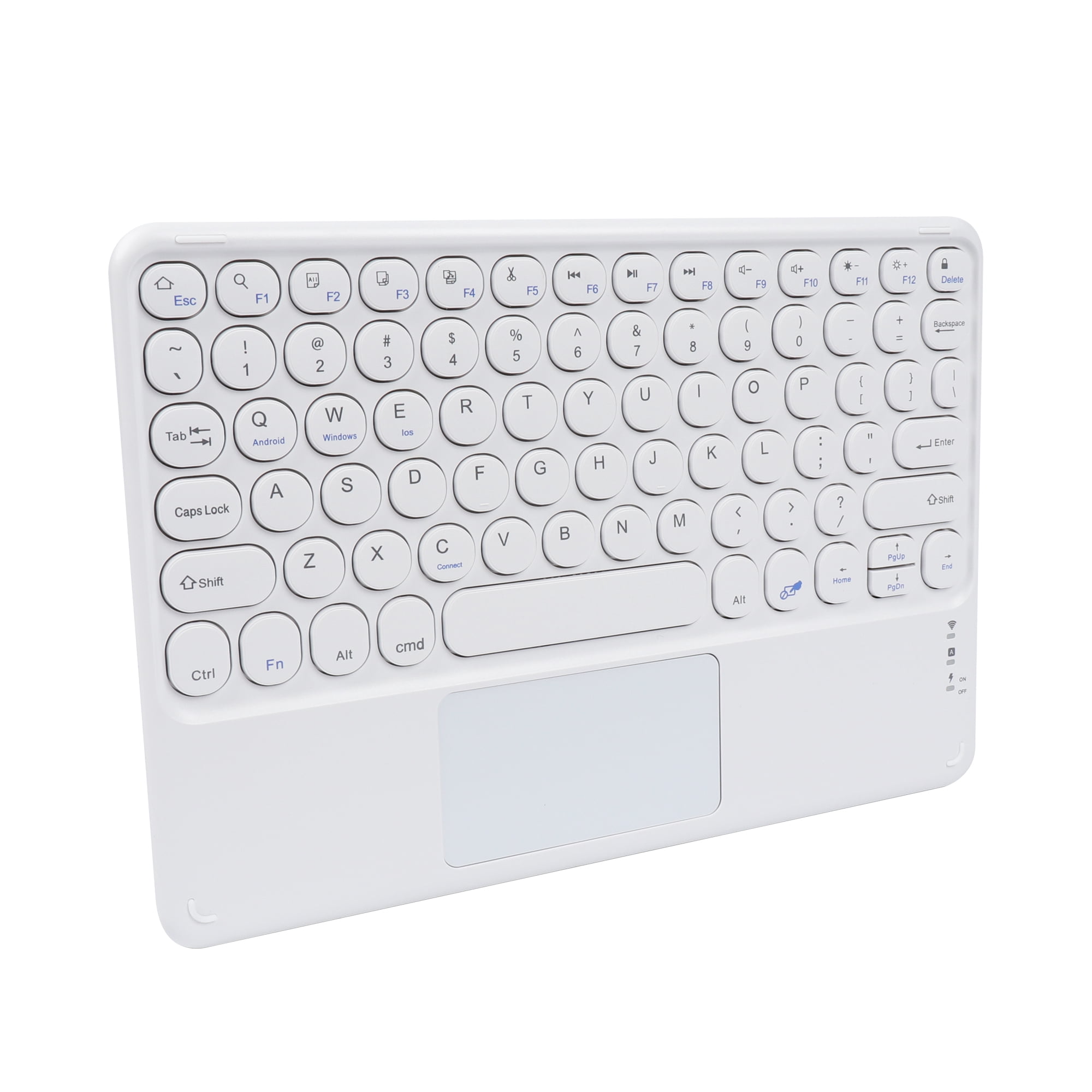 PloutoRich 10 inch Bluetooth Keyboard with Touchpad, 78 Keys Magnetic Wireless Keyboard, Ultra-Slim Rechargeable Wireless Keyboard for Laptop Tablet Computer