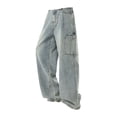 thumbnail image 3 of Tiweut Mens Baggy Jeans Y2k Hop Wide Leg Denim Pants Casual Loose Trousers Streetwear,Light Blue, 3 of 4