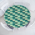 thumbnail image 3 of Ambesonne Indie Fitted Round Tablecloth, Vintage Eyeglasses Cool, 36"- 40" Diameter, Petrol Blue Turquoise, 3 of 5