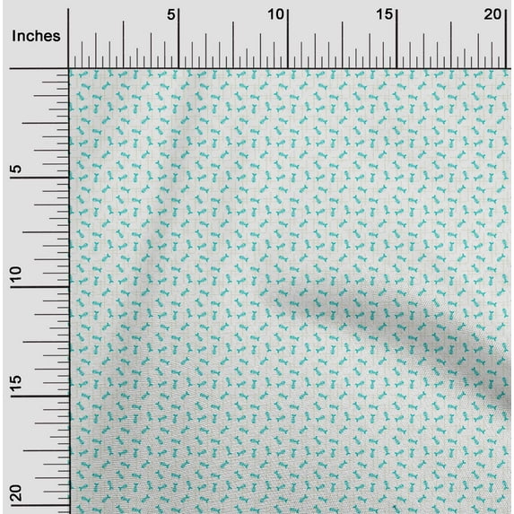 oneOone Cotton Silk Fabric Fish Skeleton Ocean Print Fabric BTY 42 Inch Wide