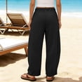 thumbnail image 5 of Abomasnow Women's Plus Size Palazzo Pants Elastic High Waist Drawstring Wide Leg Pants Casual Lightweight Beach Vacation Trousers with Pockets, 5 of 7