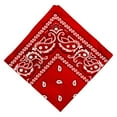 thumbnail image 2 of Yunhgft Novelty Cotton Paisley Cowboy Bandana Head Wrap Neck Scarf Handkerchief Red, 2 of 9