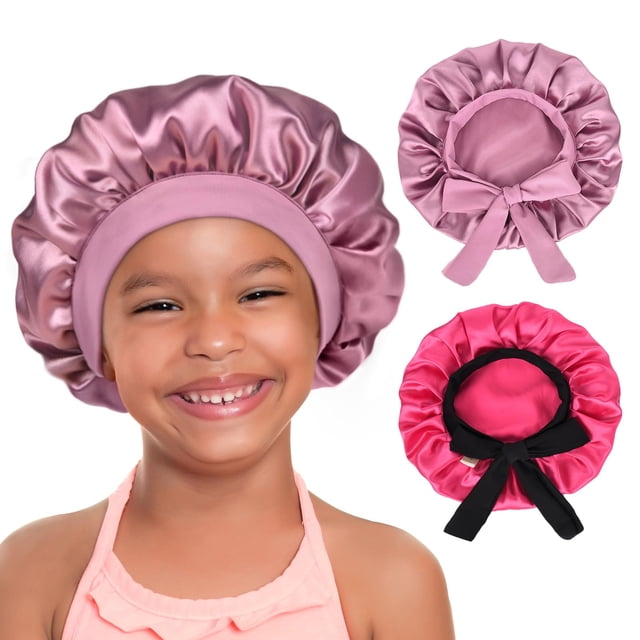 Gorro de dormir YANIBEST de seda para niños con pelo rizado