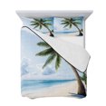 thumbnail image 7 of Beach Palm Tree King Size Down Alternative Comforter, Lightweight Comforter Quilt Bedding Set with Pillow Shams Ocean Coastal Sky Nature Scenery All Seasons Bed Comforter Duvet Insert 96"x106", 7 of 7