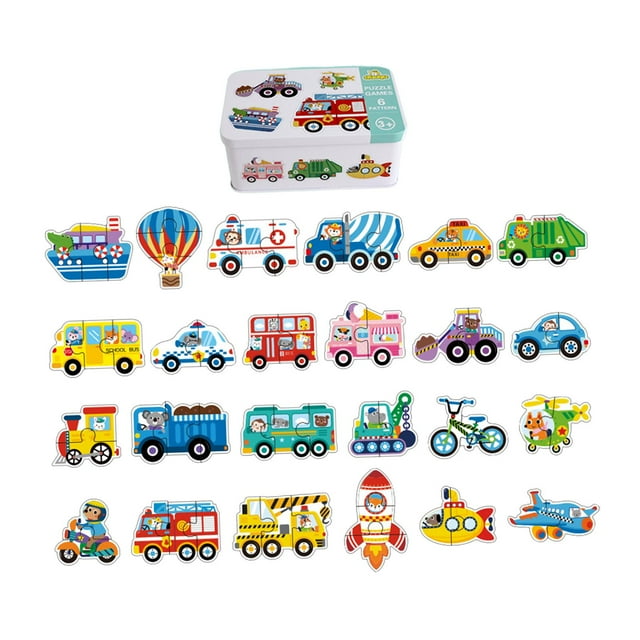 Rompecabezas de combinación para juegos educativos de jardín de infantes Juguete de viaje para principiantes mayores con Transporte