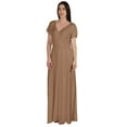 thumbnail image 2 of Inkmeso Wrap Style Jersey Maxi Dress Gathered Waist Summer Casual Classic Long Dress, 2 of 8