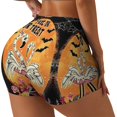 thumbnail image 3 of Athletic Shorts for Women, Halloween Flamingos Seam Womens Shorts High Waisted Sport Running Workout Gym, 3 of 8