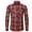 Red, variant on qolati Men's Casual Plaid Shirt Cotton Long Sleeve Button Down Checked Shirts Fall Winter Classic Fit Business Work Blouse