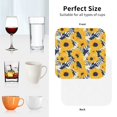 thumbnail image 6 of Lsque Blue Striped Sunflower Pattern 4" Drink Coasters Set of 4, PVC Leather Absorbent Coasters, Table Coaster Set Decorative Coffee Cup Coasters Housewarming Gift -Square, 6 of 6