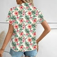 thumbnail image 3 of Cavosen Womens Summer Blouses Short Sleeves Button down Collared Hawaiian Tropical Print Shirts Pullover Button up Vacation Tops Casual Dressy Resort Beach Tees Going out XL, 3 of 7