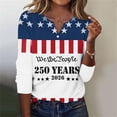 thumbnail image 2 of CONZONE Womens Usa 250Th Anniversary T-Shirts 3/4 Sleeve Independence Day T Shirts for Women Casual V Neck Patriotic Usa Star Striped Lightweight Tees Soft Cozy Dailywear, 2 of 4