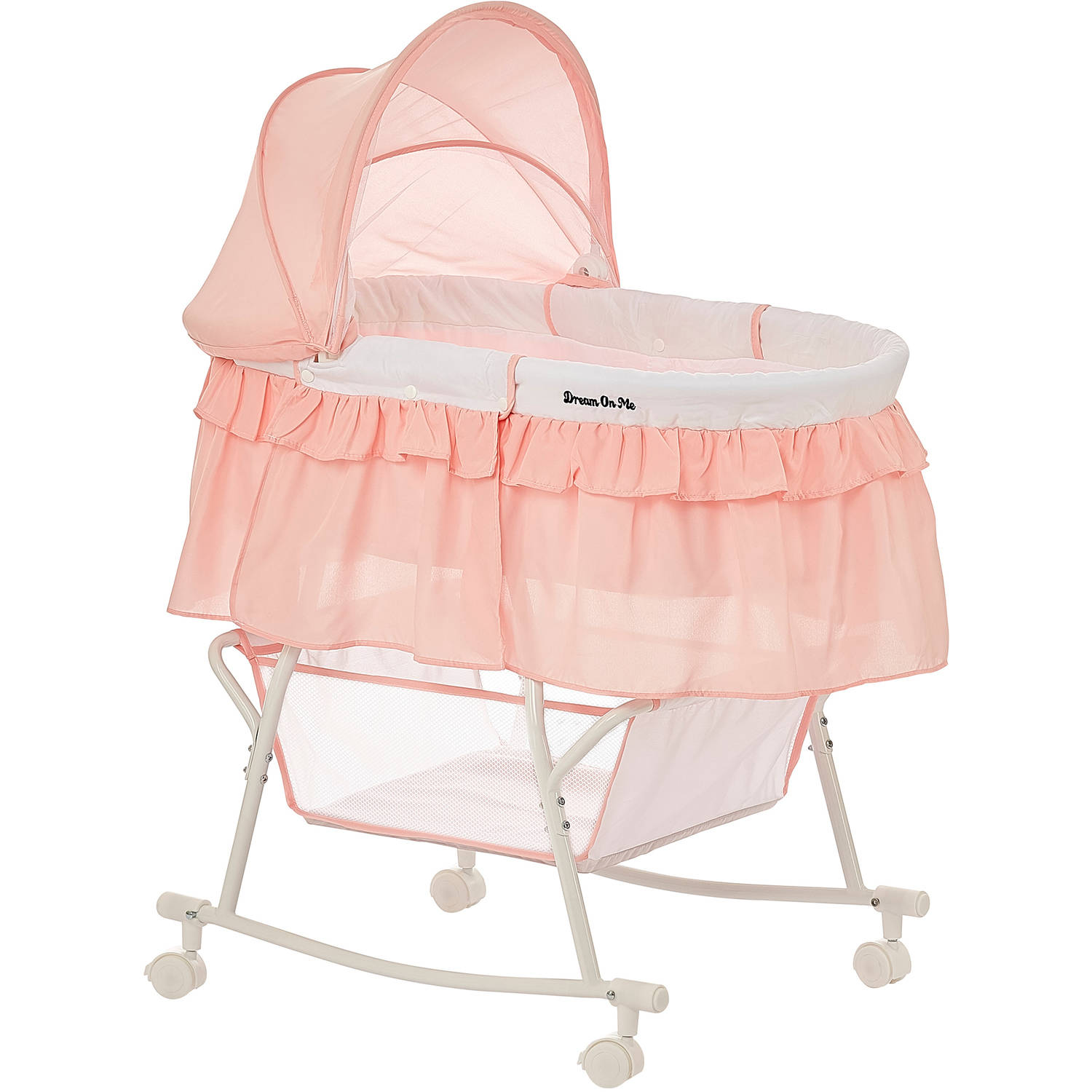Dream On Me Lacy, Portable 2 in 1 Bassinet and Cradle in Rose Quartz - image 5 of 7