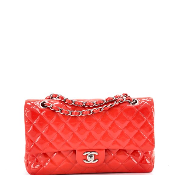 Pre-Owned Classic Double Flap Bag Quilted Patent Medium By Rebag