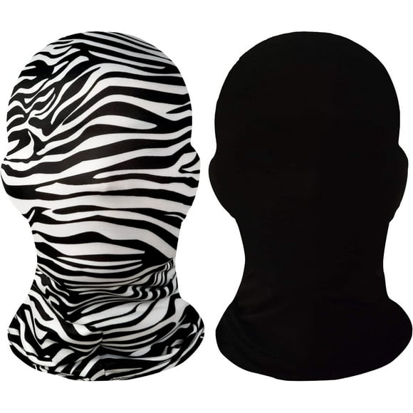 2 Pieces Full Face Mask, Skin Masks, Halloween Spandex Hood for Unisex Cloth