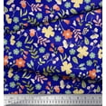 thumbnail image 3 of Soimoi Blue Cotton Cambric Fabric Leaf Floral Printed Fabric 1 Yard 42 Inch Wide, 3 of 3