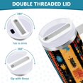 thumbnail image 3 of Yayeee 40oz Stainless Steel Tumbler with Straw and Handle Double-Wall Insulated Travel Water Bottle, Orange Geometric, 3 of 8