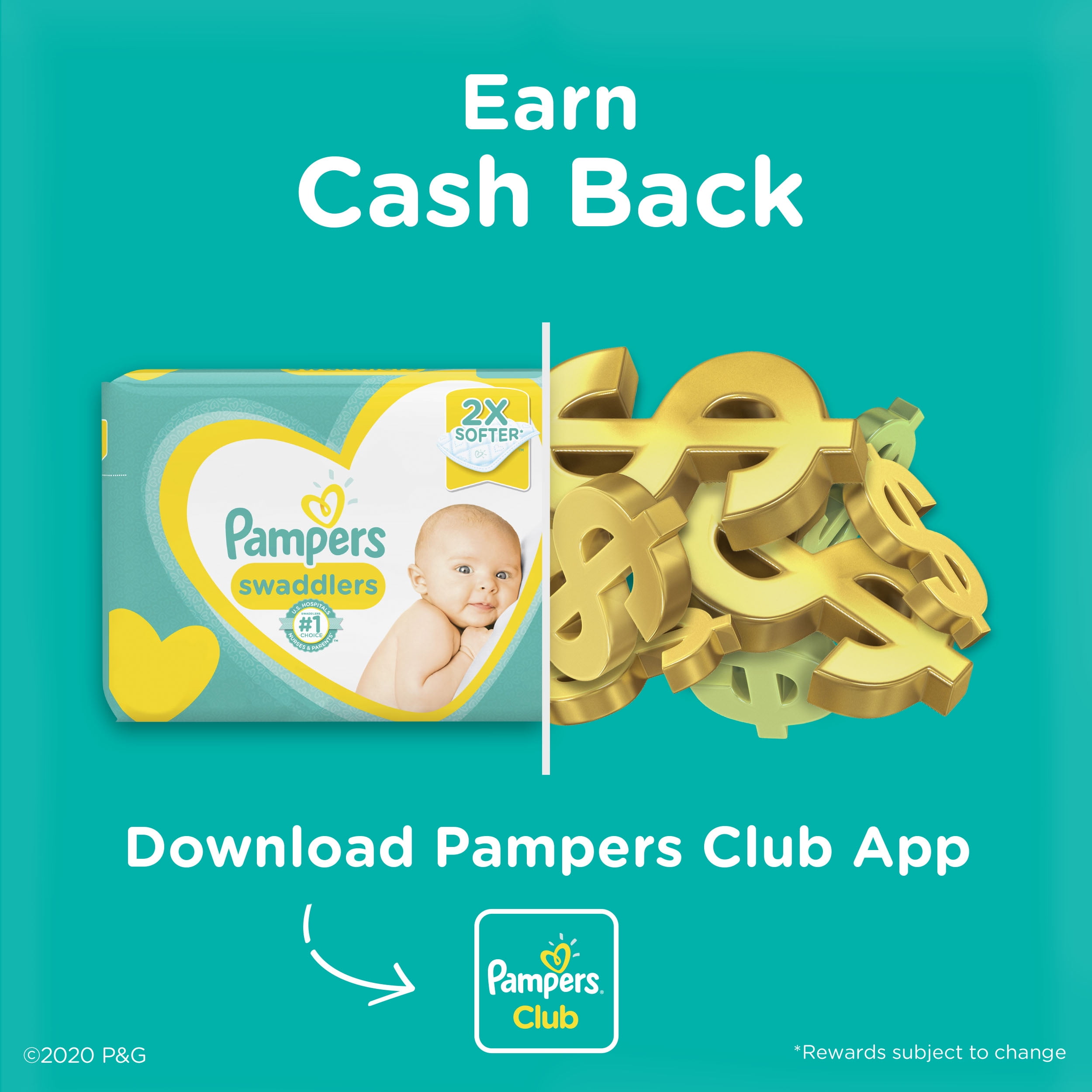 Pampers Swaddlers Newborn Diapers, Soft and Absorbent, Size 1, 164 Ct