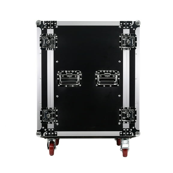 Seismic Audio - SA-PTR-16UC - 16 Space Pro Audio DJ Road Rack Case with Casters - 16U Pro Tour Grade Case