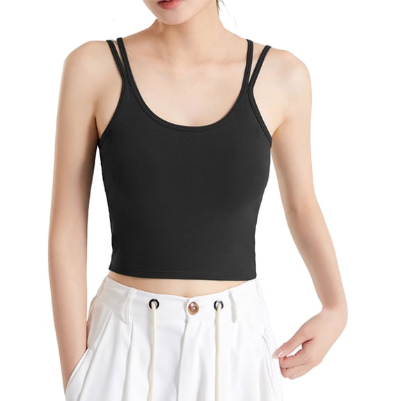 Bovemsi Camisole Tops for Women Comfortable Backless Cotton High Elasticity Undershirt Suspender Vest With In Bra Suitable Outer Wear Basic Tanks