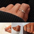 thumbnail image 3 of Anillo Abierto De Corazón De Melocotón Cruzado, Anillo De Dedo De Moda, Anillos Abiertos Ajustables, Regalo De Joyería Femenina Serendint AP006042-00, 3 of 6