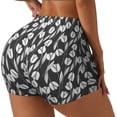 thumbnail image 2 of Sigee Tulips Flowers Print Women's High Waist Workout Shorts - Squat Proof, Tummy Control, Yoga and Gym Activewear-Medium, 2 of 9