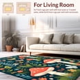 thumbnail image 2 of ODIKA 6'x9' Machine Washable Non-Slip Area Rug, Whimsical Mushroom Meadow with Playful Cartoon High Traffic Rug, Green, 217001, 2 of 7