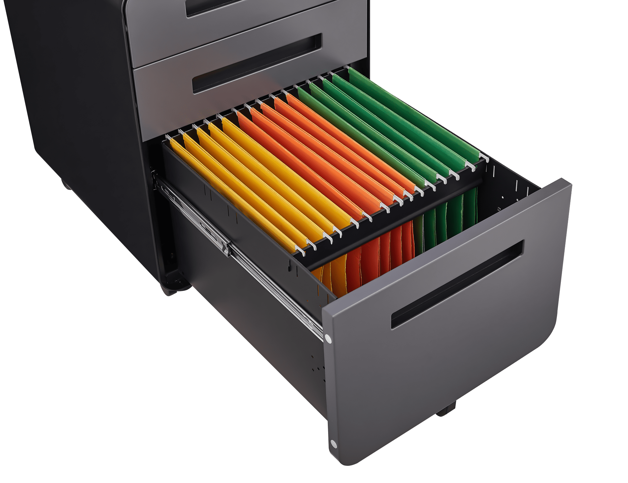 3 Drawer Mobile File Cabinet Under Desk Office,Simple Style Versatile Storage Cabinet for Legal/Letter/A4 Files, 5 Wheel Design Anti-Tilting Cold Rolled Steel Waterproof Moisture-Proof Black