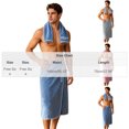 thumbnail image 3 of Ceisia Men Quick Absorbent Terry Cloth Snap Wrap Bath Towel Matching Face Towel Set Wearable Bath Skirt For Bathroom Spa Beach Vacation Gift, 3 of 9
