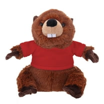 Plushland 8 Inch Floppy Beaver with Tee Plush Stuffed Animal Personalized Gift - Custom Text on Shirt - Great Present for Mothers Day, Valentine Day, Graduation Day, Birthday