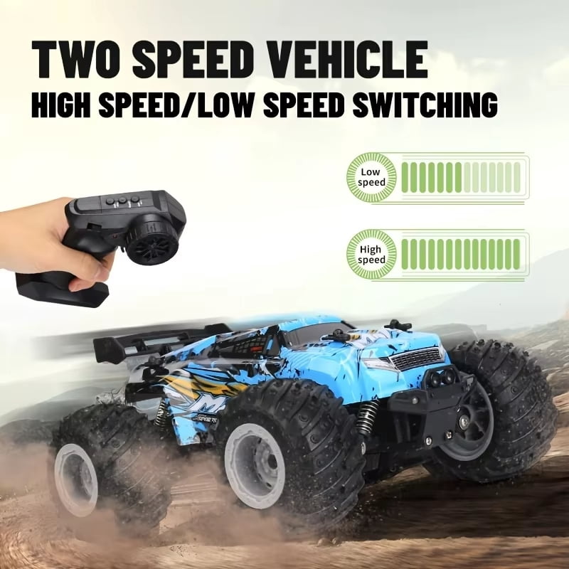 1:16 Brushless Remote Control Car – 30+MPH Fast Off-Road RC Toy Truck, 4WD All-Terrain, 40 Min Runtime w/ 2 Batteries, LED Lights, Waterproof, Full Metal Drive Shaft – Adults