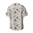 thumbnail image 2 of Xecao offers the Funny Cat White for Men's Casual Short-sleeved Shirt, a button-up collared shirt with a pocket, perfect for beach vacations and yacht travel in the Small size., 2 of 7